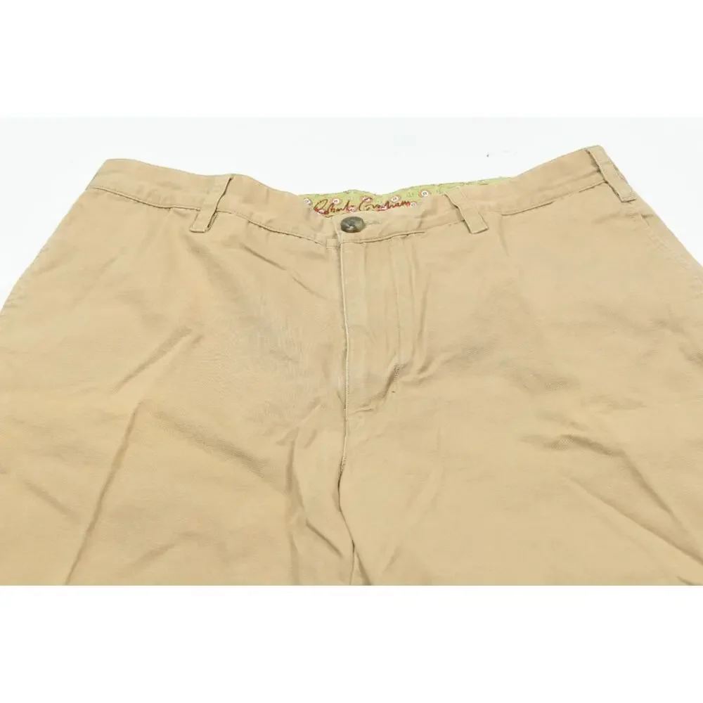 Robert Graham Chino Shorts Mens 34 Beige Khaki Flip-Cuff Cotton 10